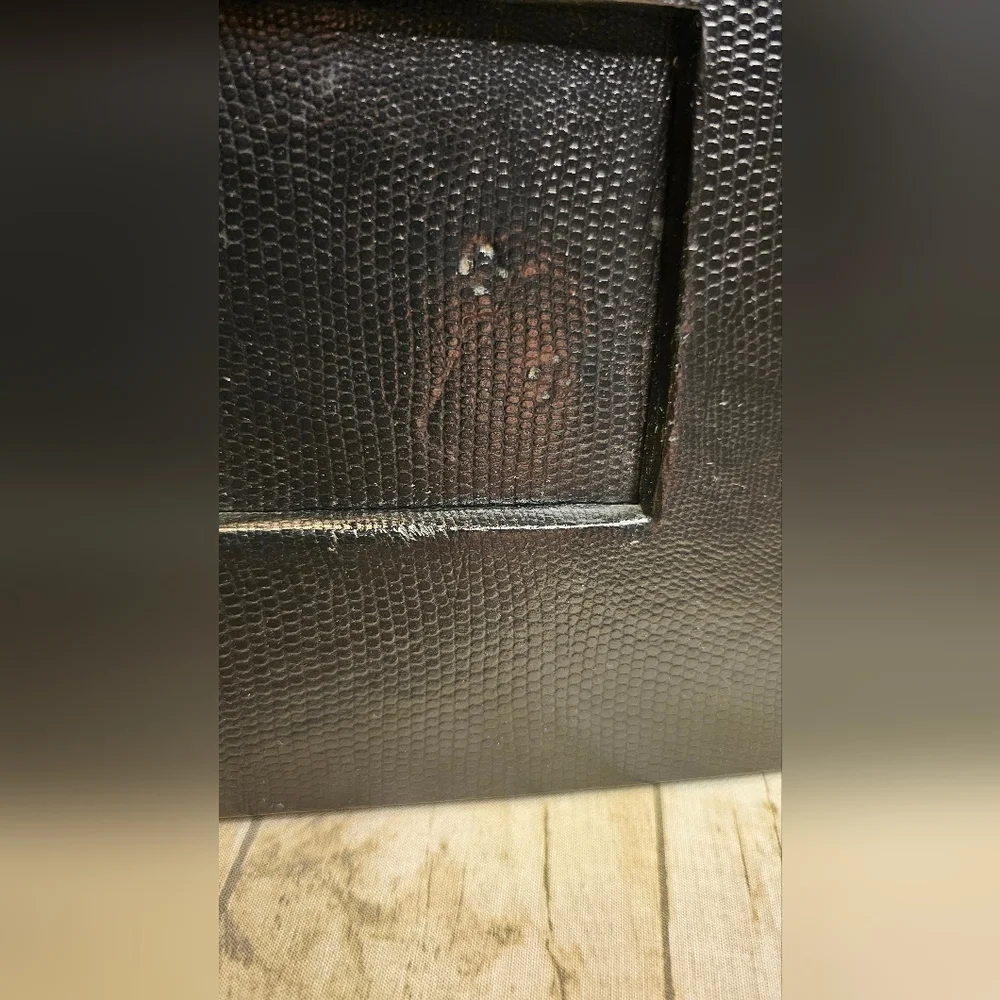 Black Faux Leather Textured □■ Picture Frame ■□ 2.5